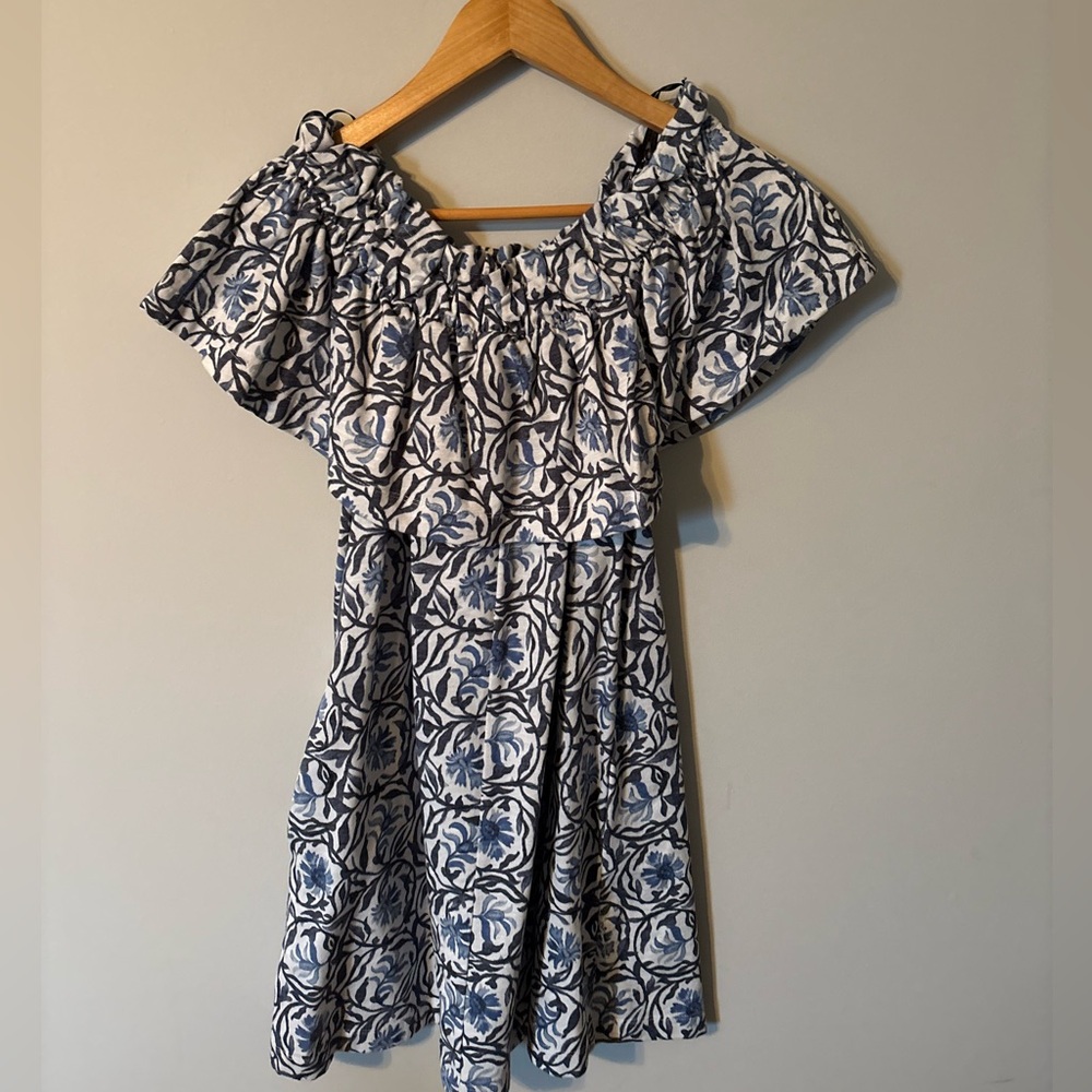 H&M floral off-the-shoulder ruffled mini dress